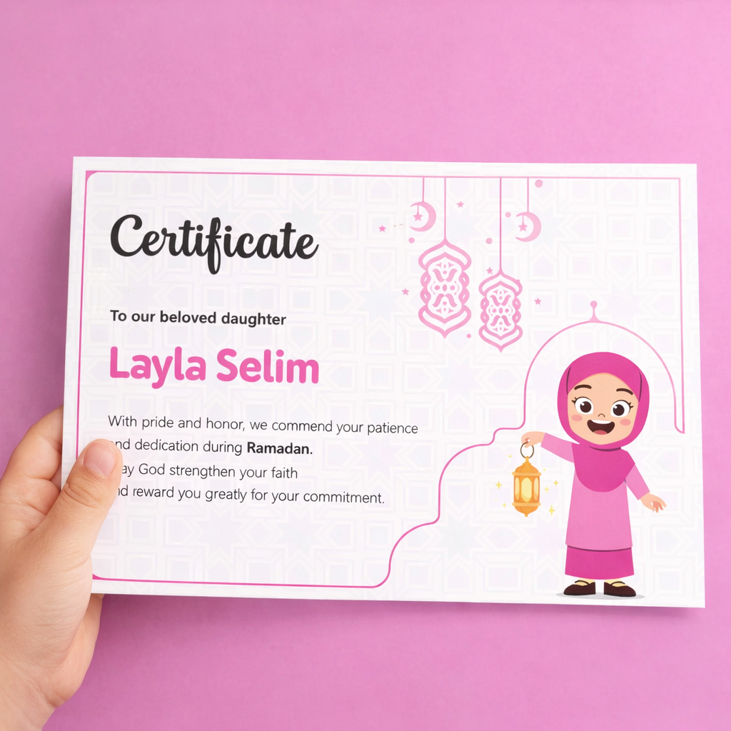 Printable Ramadan Achievement Certificate (Instant Download)