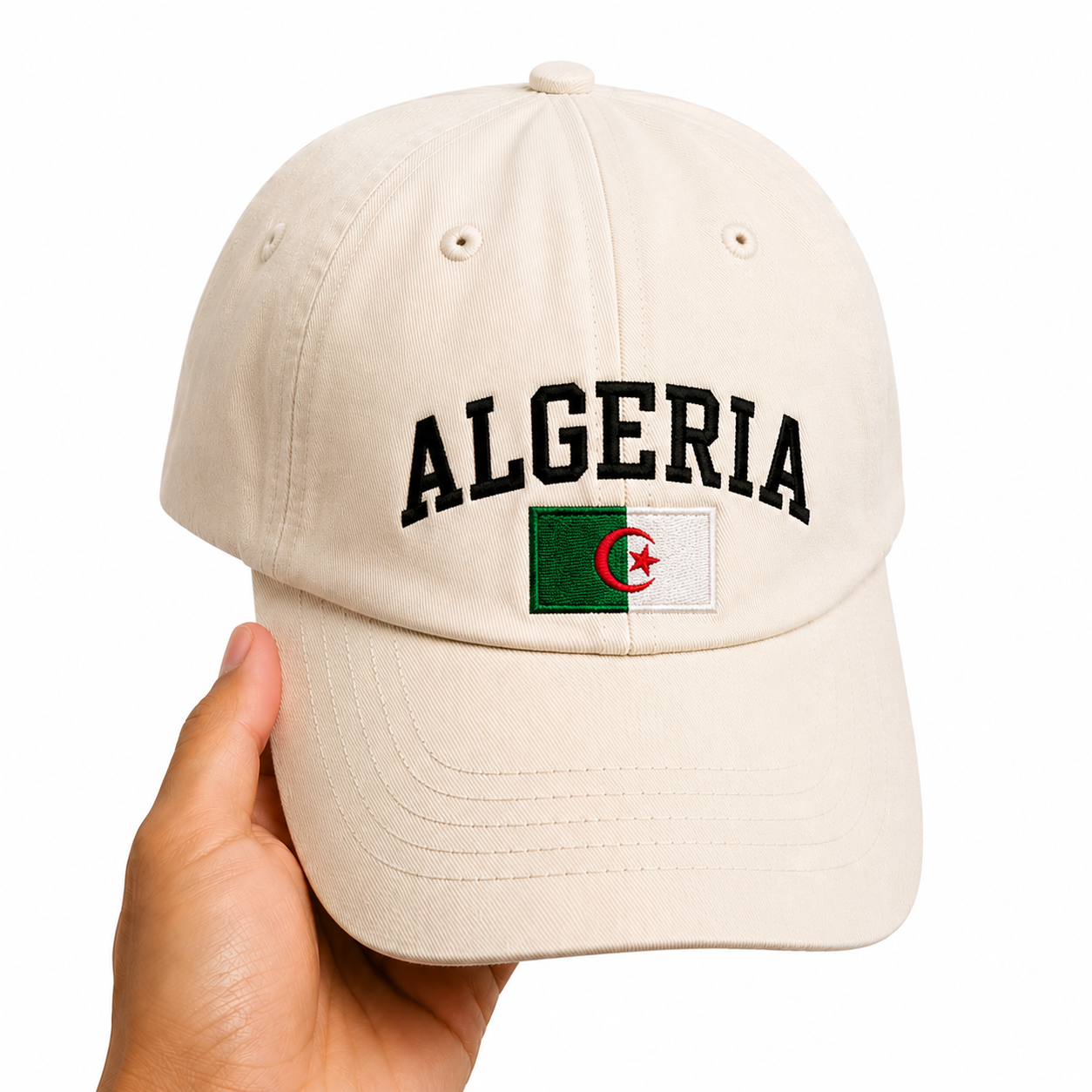 Algeria Flag Cap - Beige