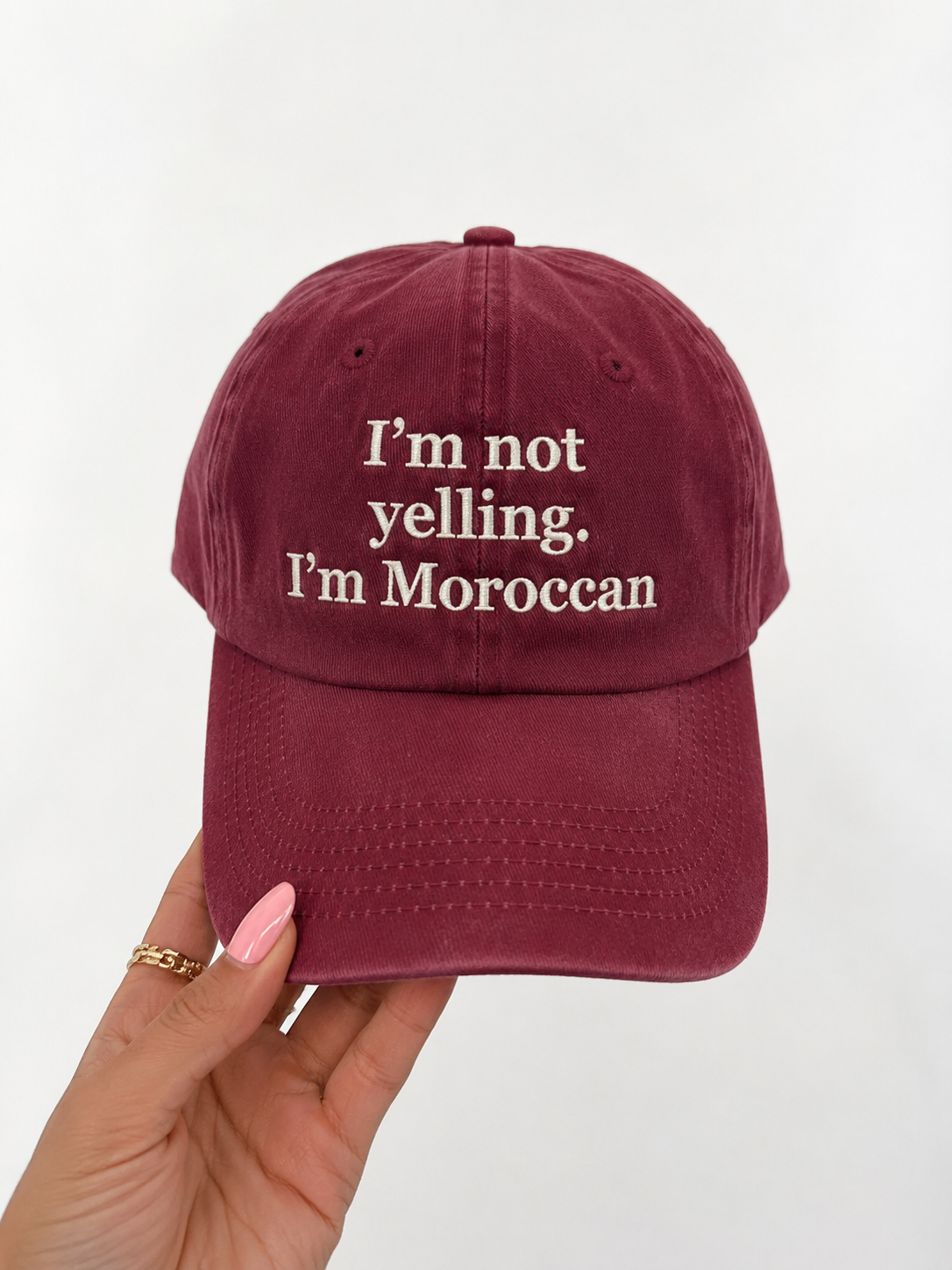 I'm not yelling I'm Moroccan Cap - Burgundy