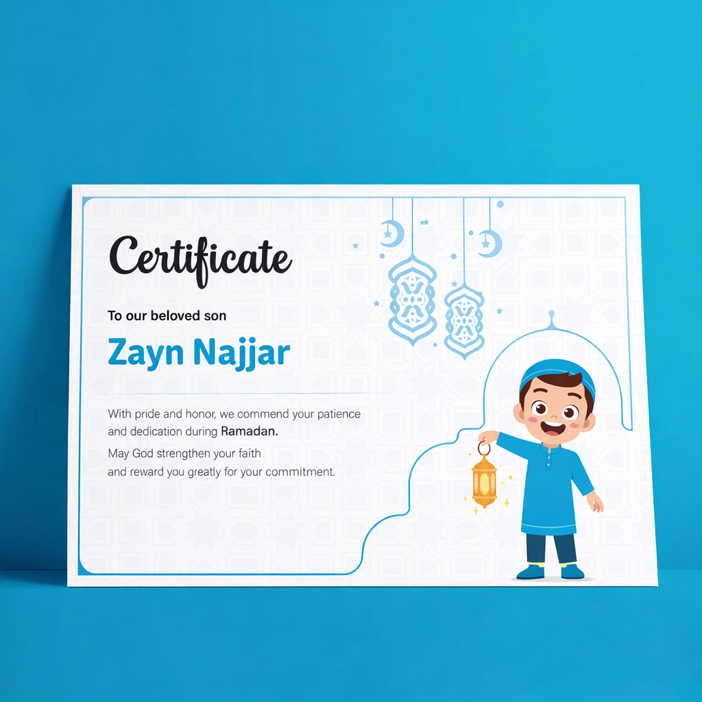 Printable Ramadan Achievement Certificate (Instant Download)