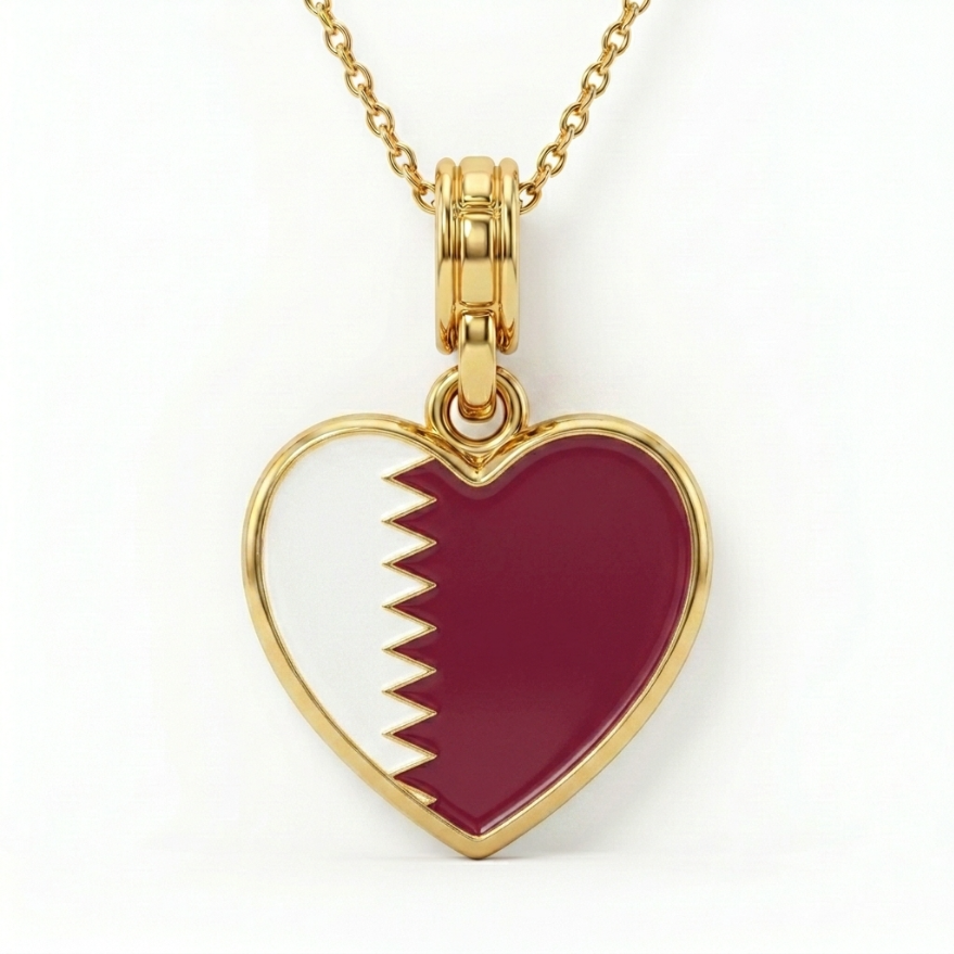 Arab Country Flag Heart Necklace