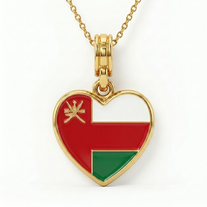 Arab Country Flag Heart Necklace