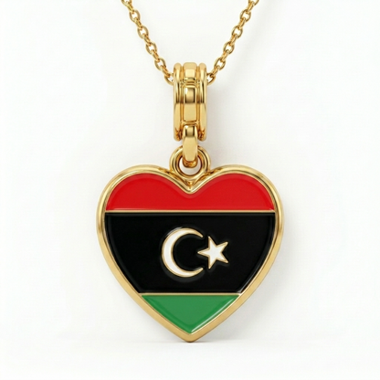 Arab Country Flag Heart Necklace