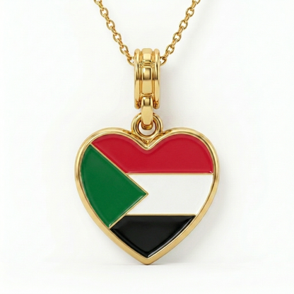 Arab Country Flag Heart Necklace