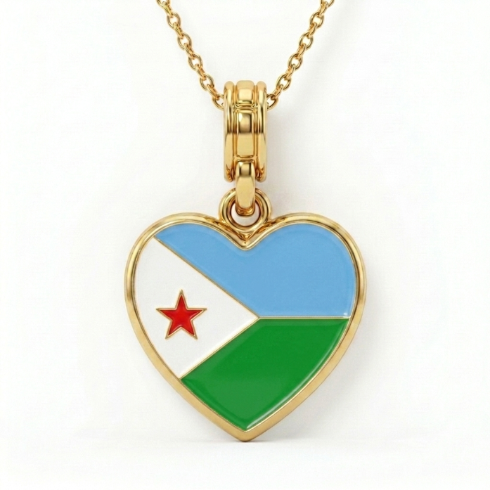 Arab Country Flag Heart Necklace