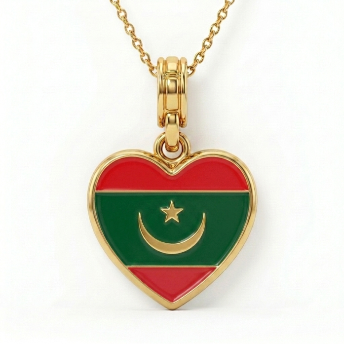 Arab Country Flag Heart Necklace