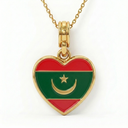 Arab Country Flag Heart Necklace
