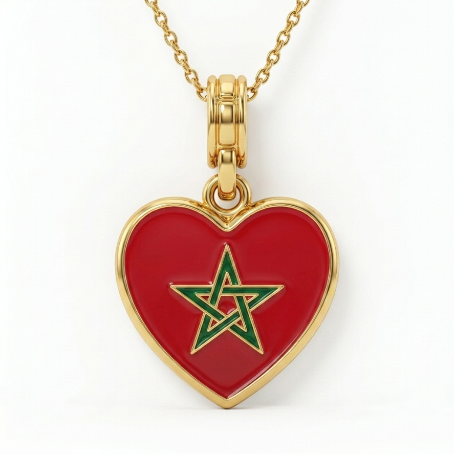 Arab Country Flag Heart Necklace
