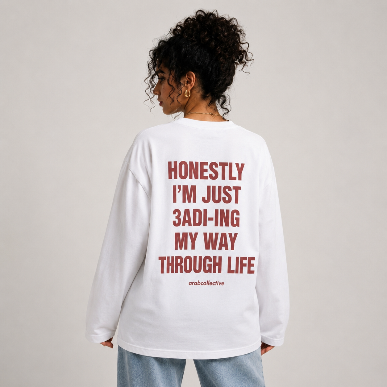 "JUST 3ADING-ING MY WAY" Long-Sleeve Tee