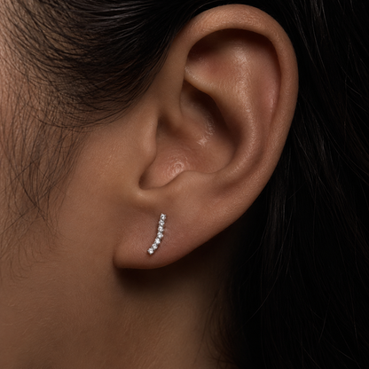 Arabic Calligraphy Initial Stud Earrings