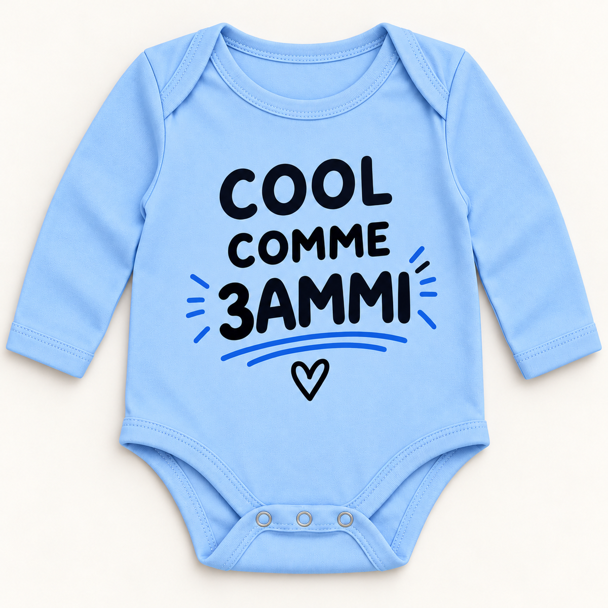 "COOL COMME 3AMMI" NEWBORN ONESIE LONG SLEEVE