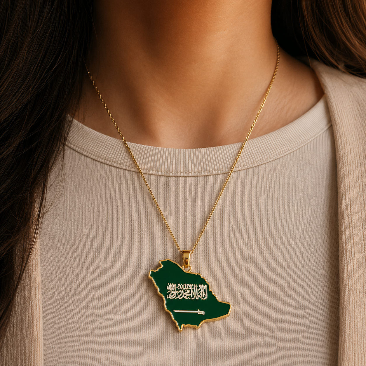 Saudi Arabia Country Necklace