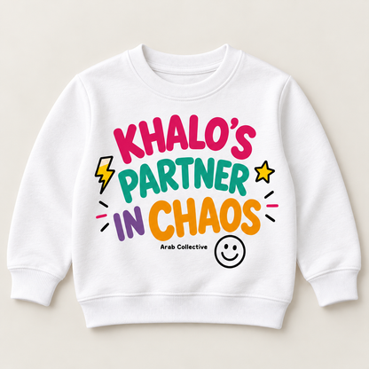 "KHALO'S PARTNER IN CHAOS " KIDS Crewneck