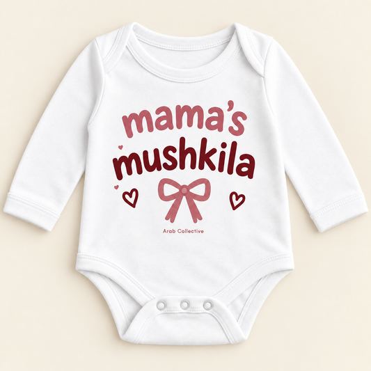"MAMA'S MUSHKILA" NEWBORN ONESIE LONG SLEEVE