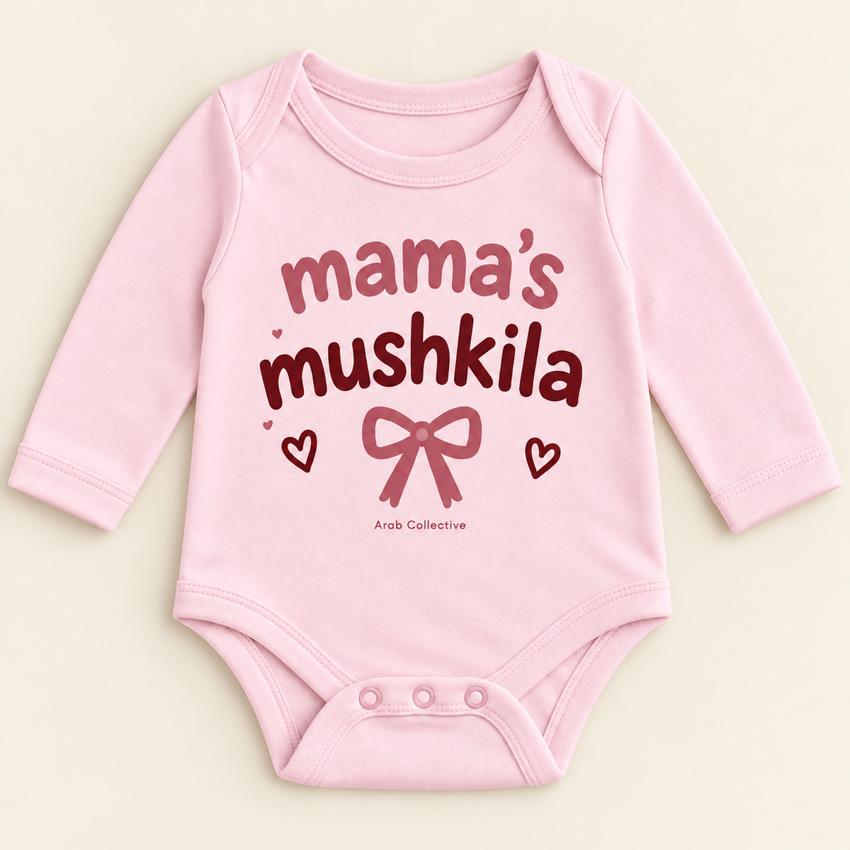 "MAMA'S MUSHKILA" NEWBORN ONESIE LONG SLEEVE