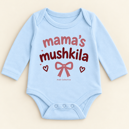 "MAMA'S MUSHKILA" NEWBORN ONESIE LONG SLEEVE