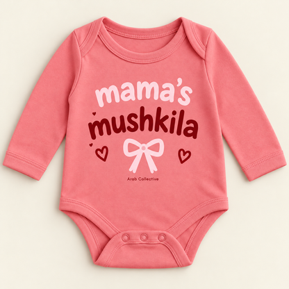 "MAMA'S MUSHKILA" NEWBORN ONESIE LONG SLEEVE