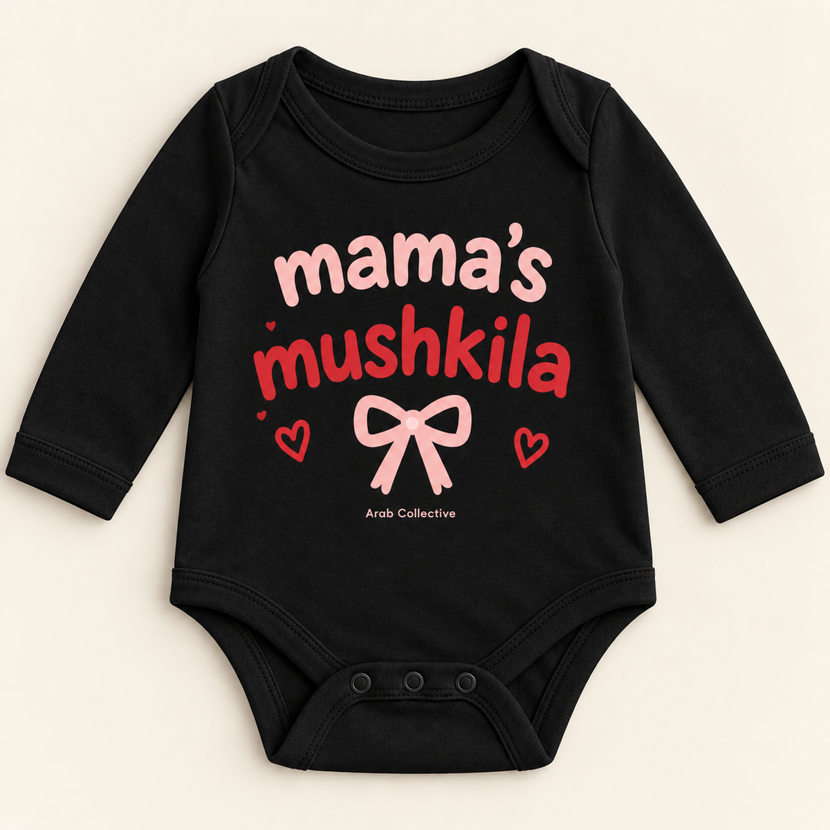 "MAMA'S MUSHKILA" NEWBORN ONESIE LONG SLEEVE