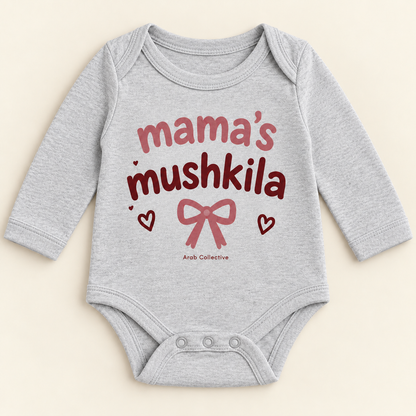"MAMA'S MUSHKILA" NEWBORN ONESIE LONG SLEEVE