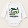 "CEO OF MASHAKIL" NEWBORN ONESIE LONG SLEEVE