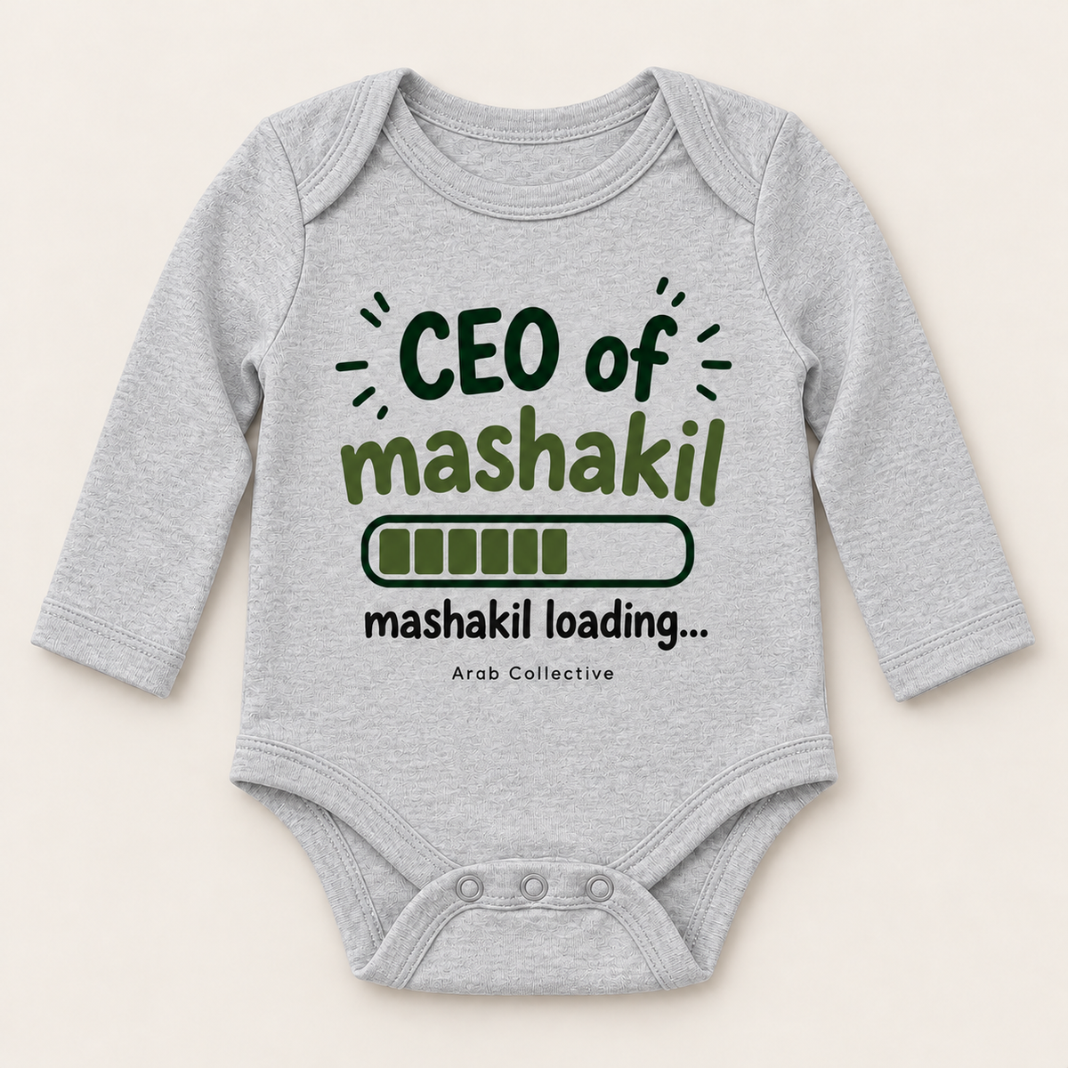 "CEO OF MASHAKIL" NEWBORN ONESIE LONG SLEEVE