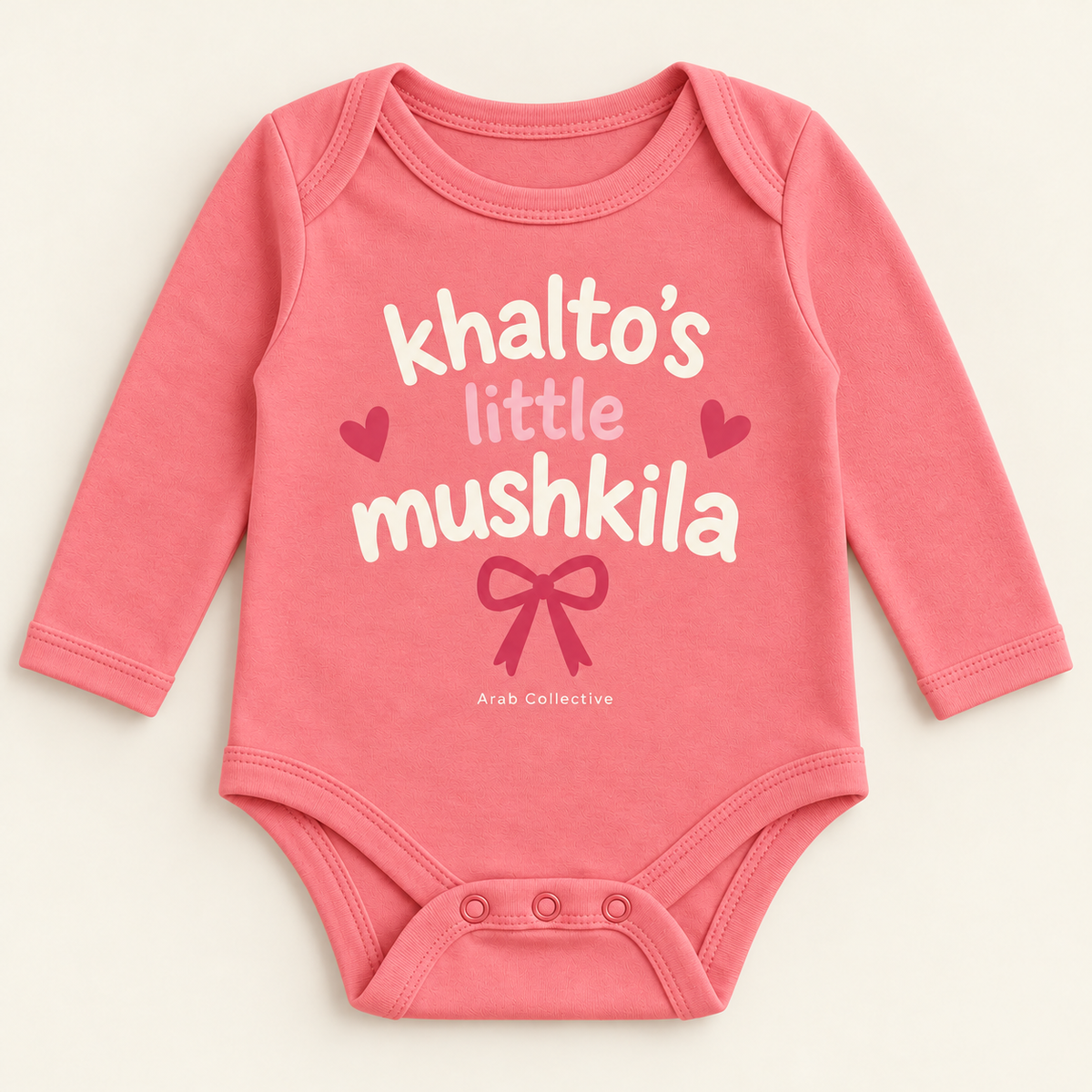 "KHALTO'S LITTLE MUSHKILA" NEWBORN ONESIE LONG SLEEVE