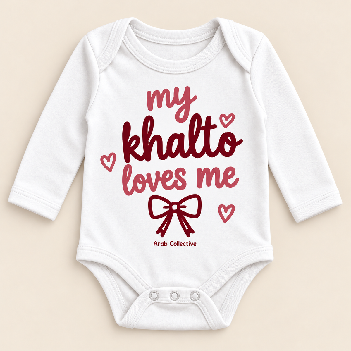 MY KHALTO LOVES ME"" NEWBORN ONESIE LONG SLEEVE