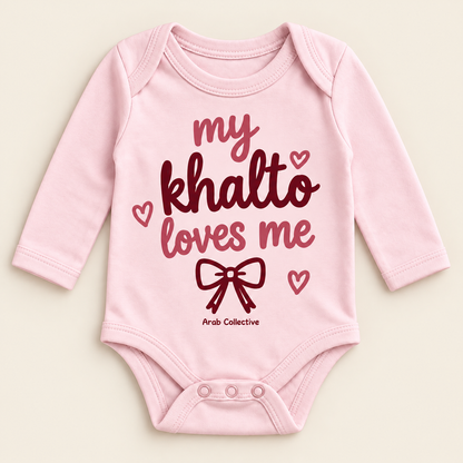 MY KHALTO LOVES ME"" NEWBORN ONESIE LONG SLEEVE