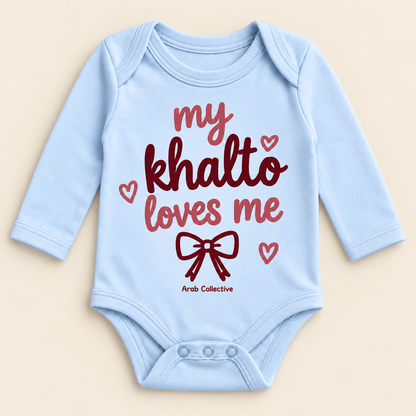 MY KHALTO LOVES ME"" NEWBORN ONESIE LONG SLEEVE