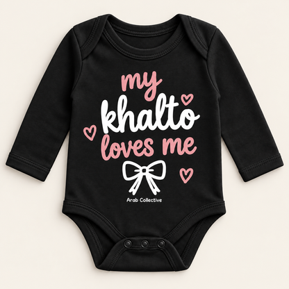 MY KHALTO LOVES ME"" NEWBORN ONESIE LONG SLEEVE