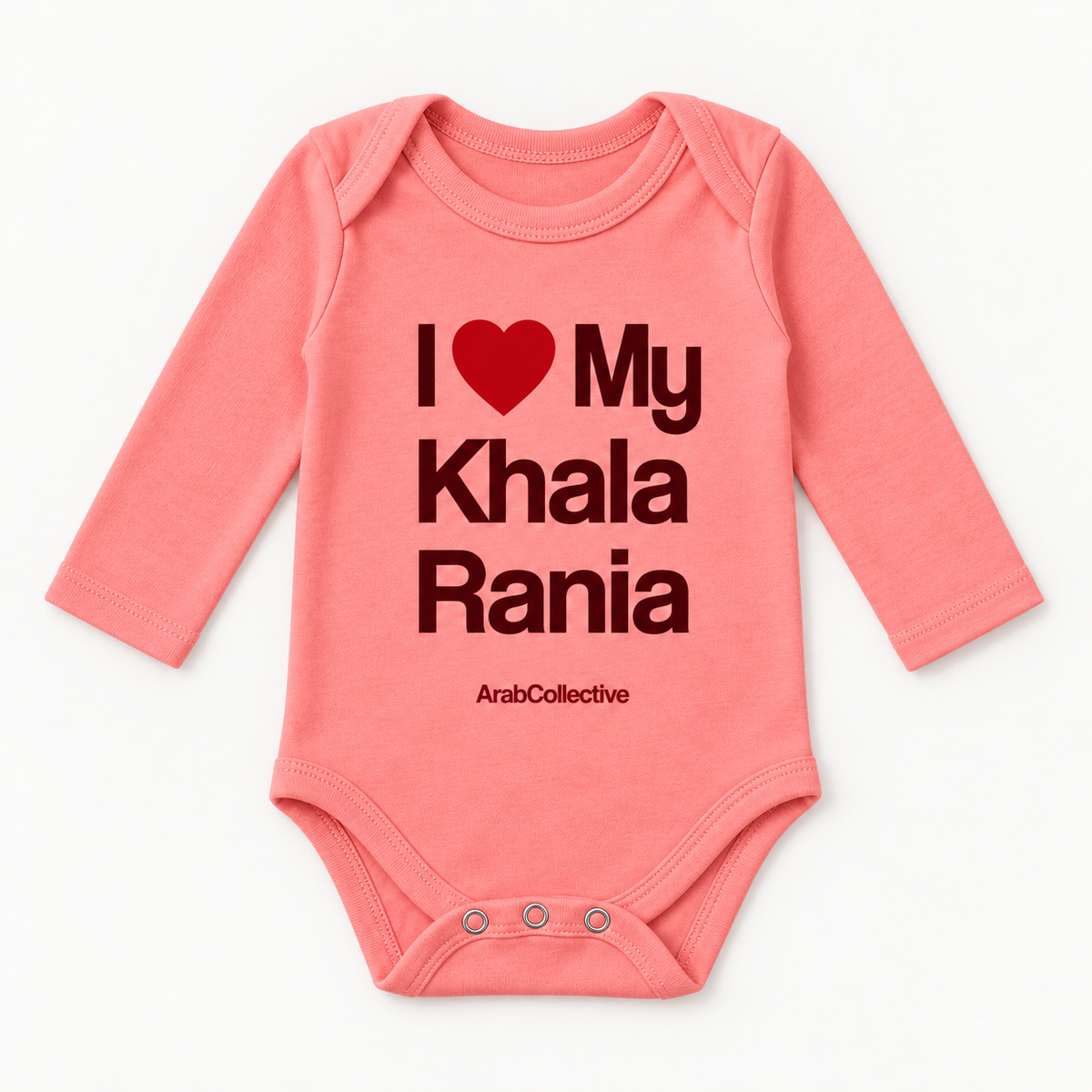 "I LOVE MY KHALA RANIA" NEWBORN ONESIE LONG SLEEVE