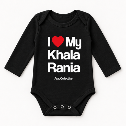 "I LOVE MY KHALA RANIA" NEWBORN ONESIE LONG SLEEVE