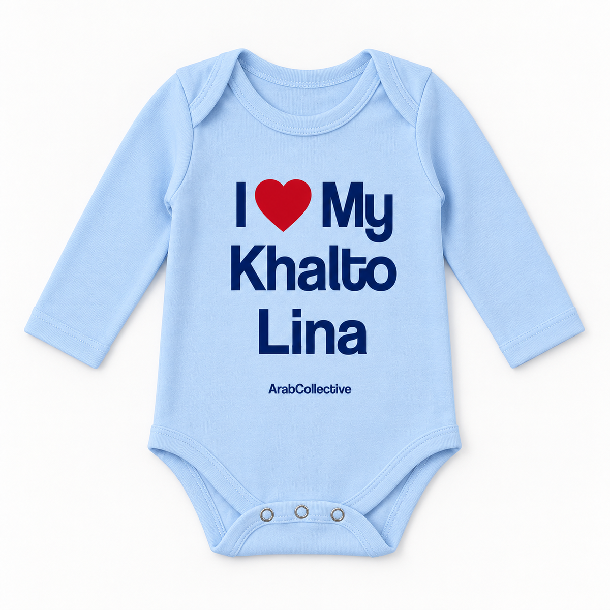 "I LOVE MY KHALTO LINA" NEWBORN ONESIE LONG SLEEVE