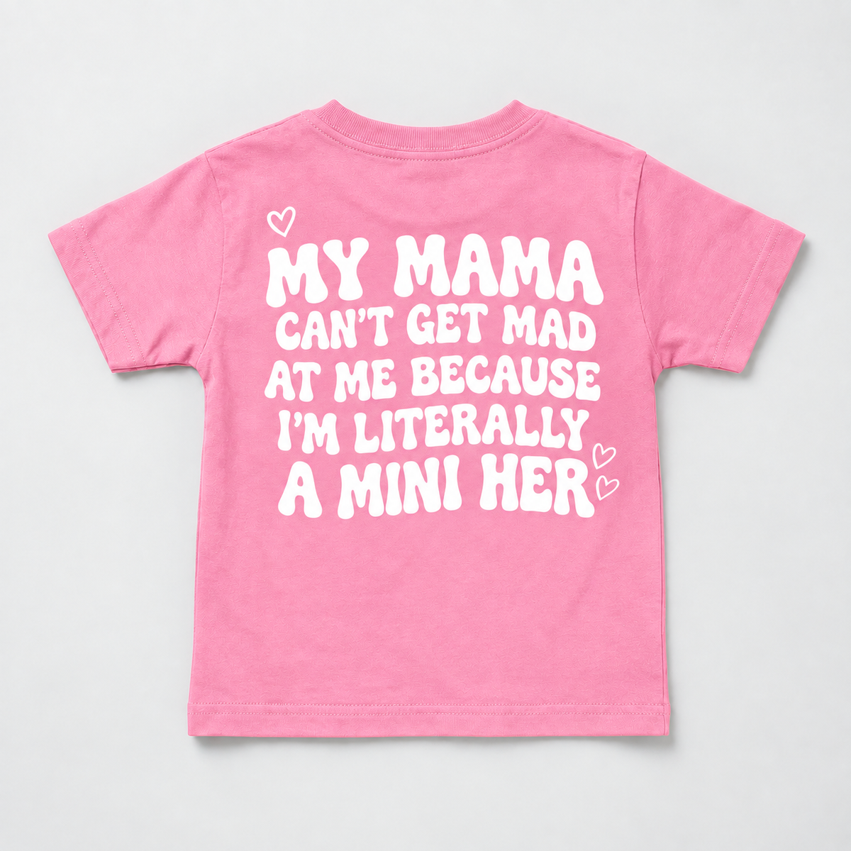"MY MAMA CAN'T GET MAD AT ME BECAUSE I'M LITERALLY A MINI HER" KIDS Tee - ArabCollective