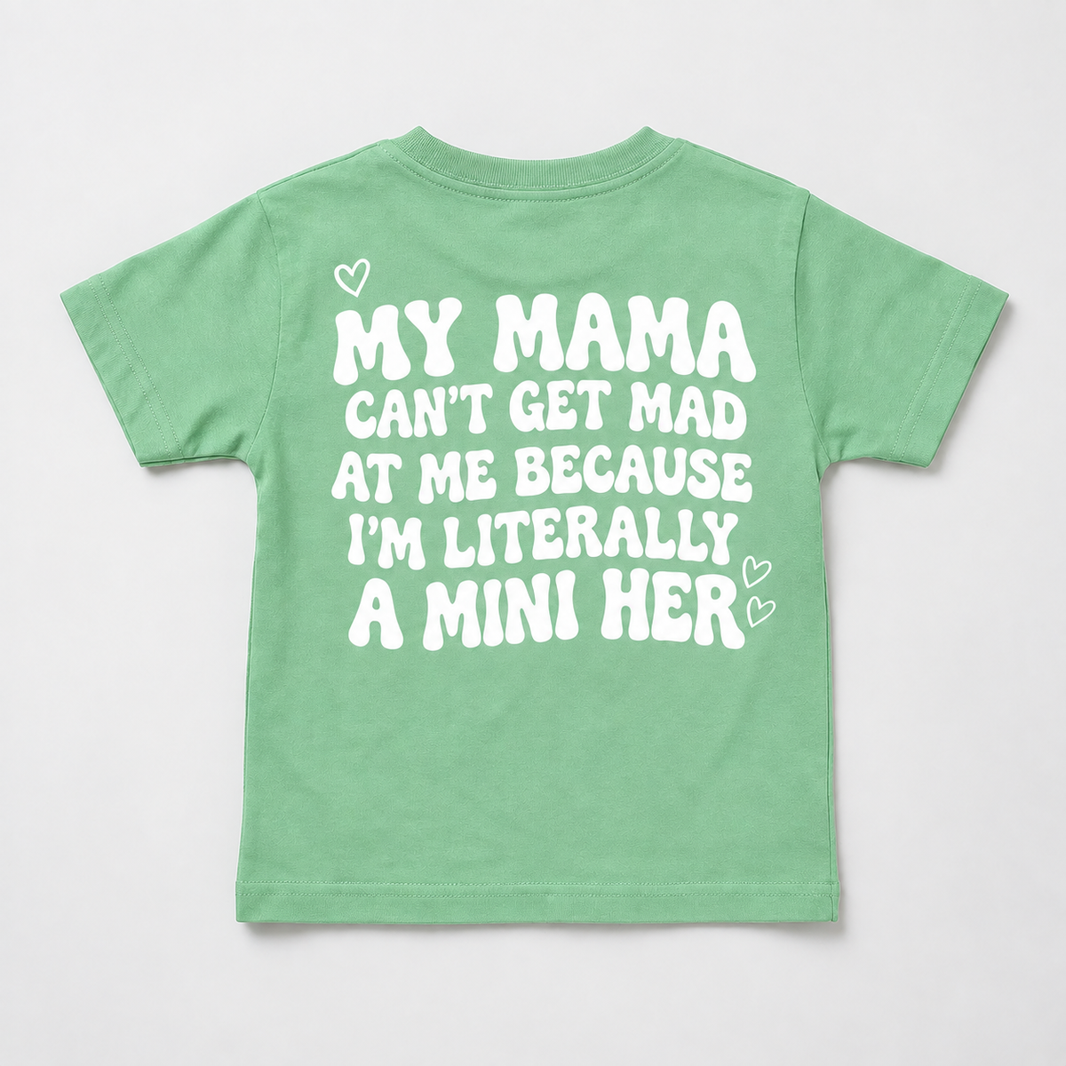 "MY MAMA CAN'T GET MAD AT ME BECAUSE I'M LITERALLY A MINI HER" KIDS Tee - ArabCollective