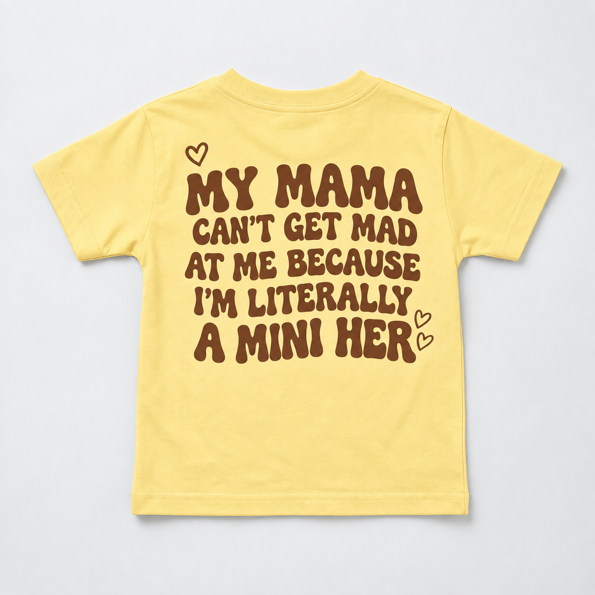 "MY MAMA CAN'T GET MAD AT ME BECAUSE I'M LITERALLY A MINI HER" KIDS Tee - ArabCollective