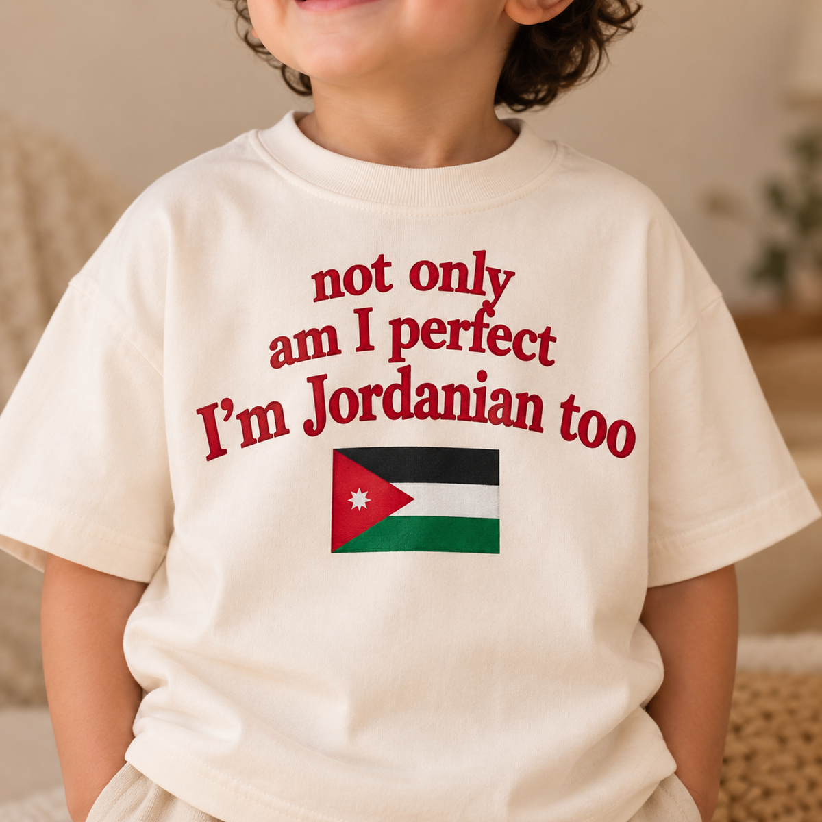 "NOT ONLY AM I PERFECT I'M JORDANIAN TOO" KIDS Tee