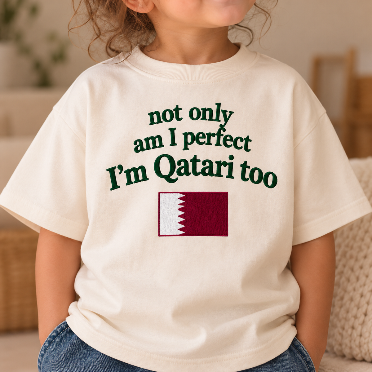 "NOT ONLY AM I PERFECT I'M QATARI TOO" KIDS Tee
