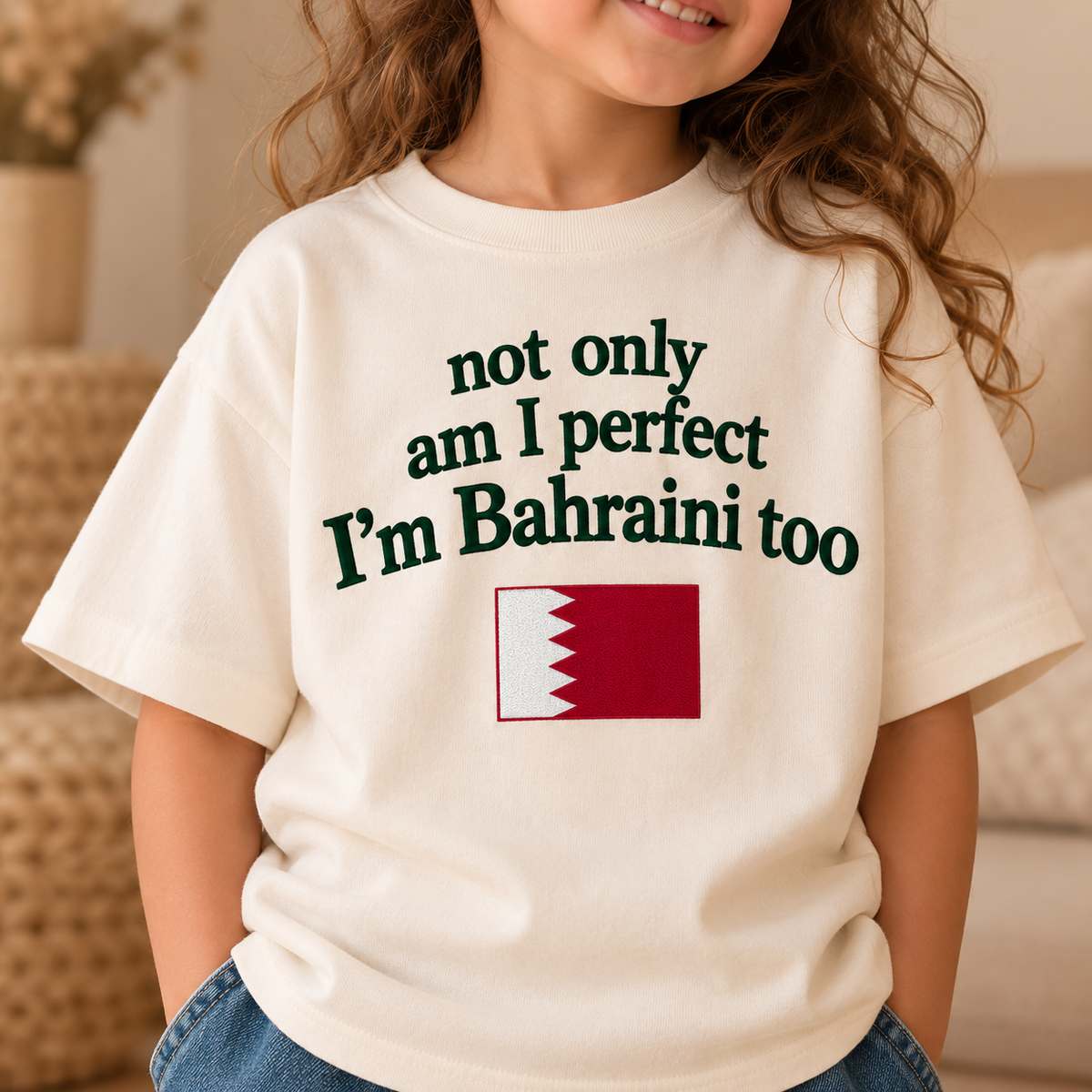 "NOT ONLY AM I PERFECT I'M BAHRAINI TOO" KIDS Tee