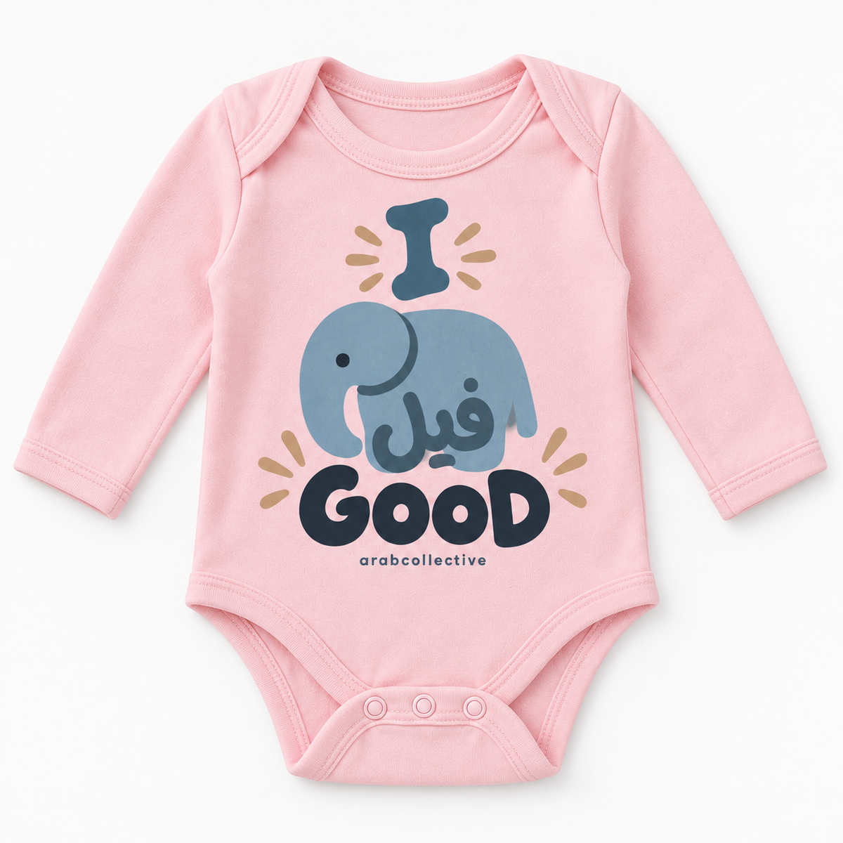 "I FEEL GOOG" NEWBORN ONESIE LONG SLEEVES