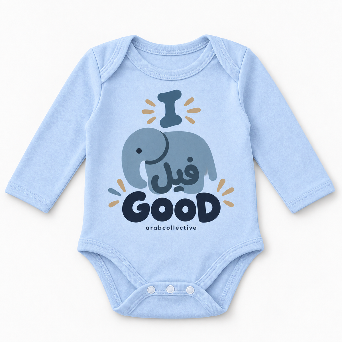 "I FEEL GOOG" NEWBORN ONESIE LONG SLEEVES