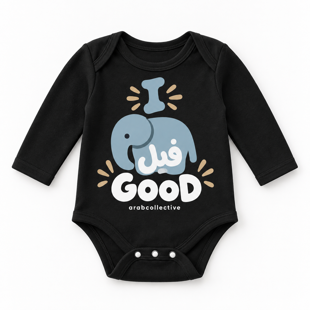 "I FEEL GOOG" NEWBORN ONESIE LONG SLEEVES