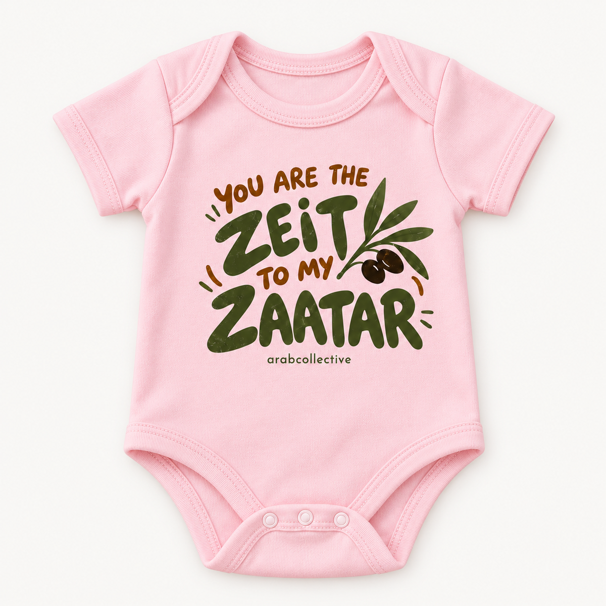 "YOU ARE THE ZEIT TO MY ZAATAR" NEWBORN ONESIE LONG SLEEVES
