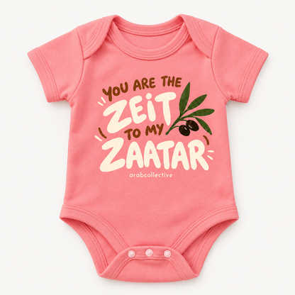 "YOU ARE THE ZEIT TO MY ZAATAR" NEWBORN ONESIE LONG SLEEVES