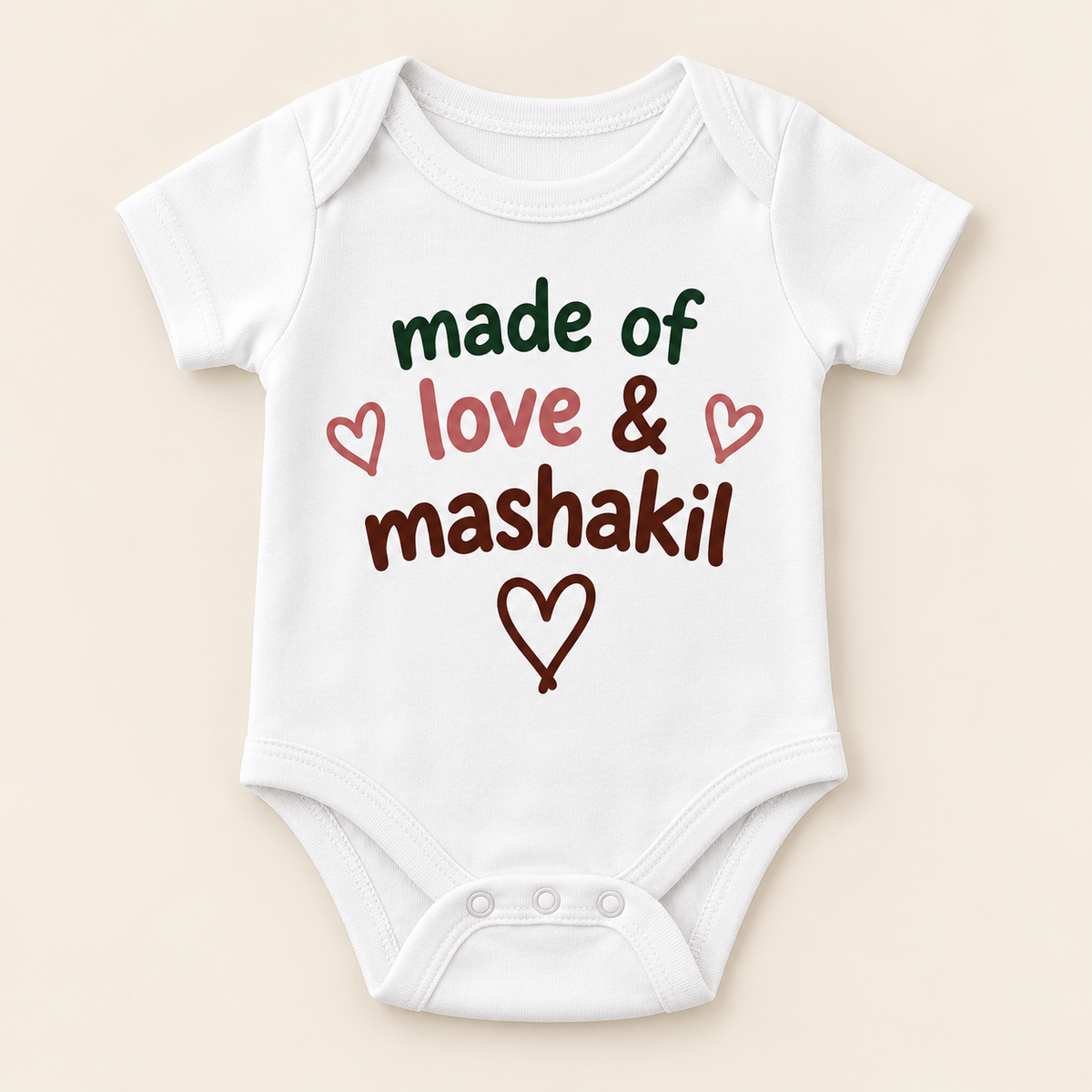 "Love & Mashakil Onesie" NEWBORN