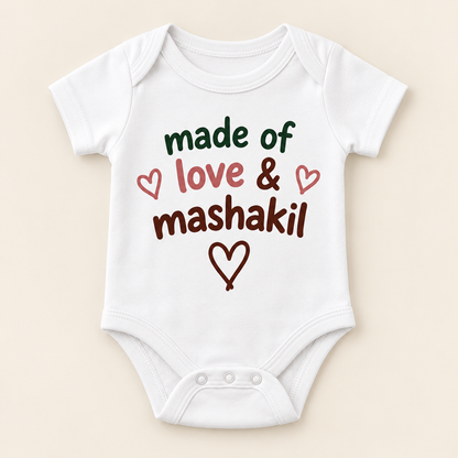 "Love & Mashakil Onesie" NEWBORN