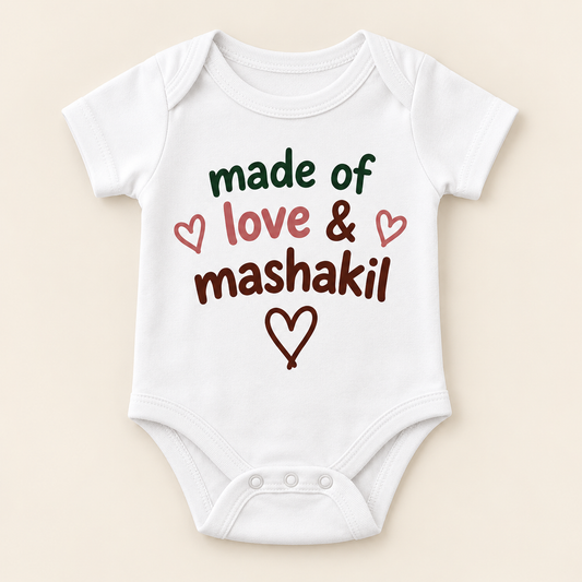 "Love & Mashakil Onesie" NEWBORN
