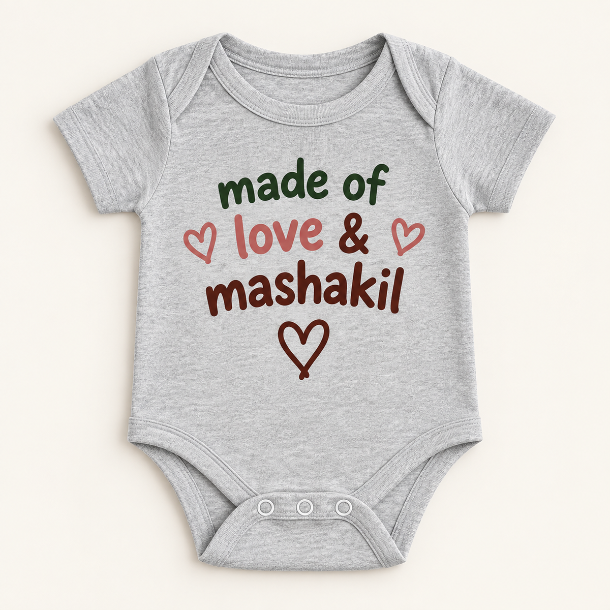 "Love & Mashakil Onesie" NEWBORN