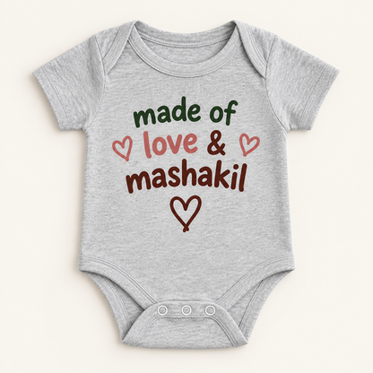 "Love & Mashakil Onesie" NEWBORN