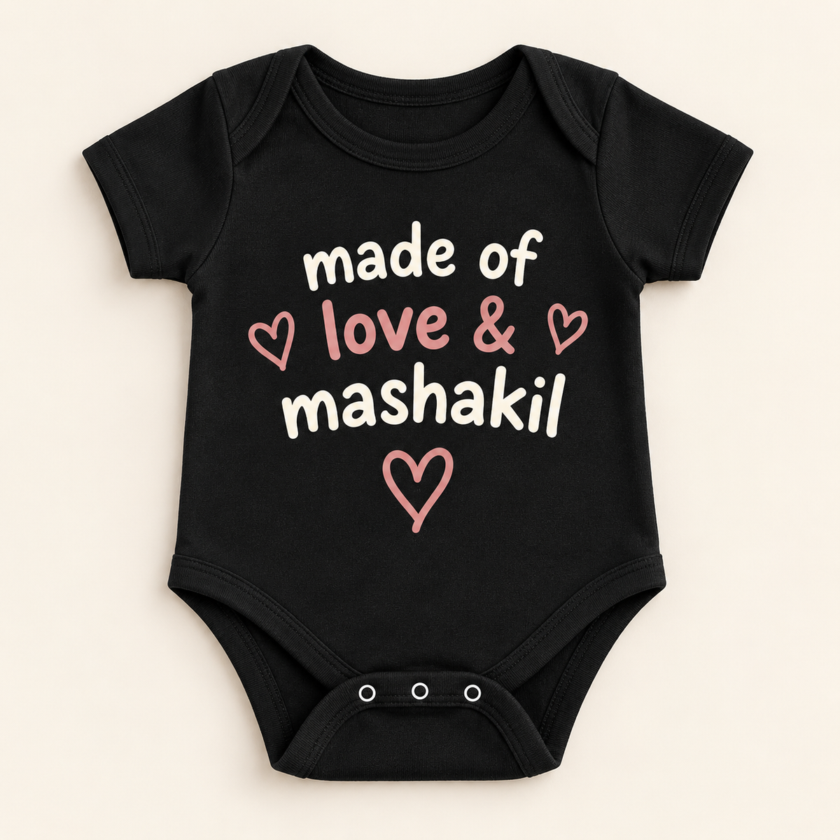 "Love & Mashakil Onesie" NEWBORN